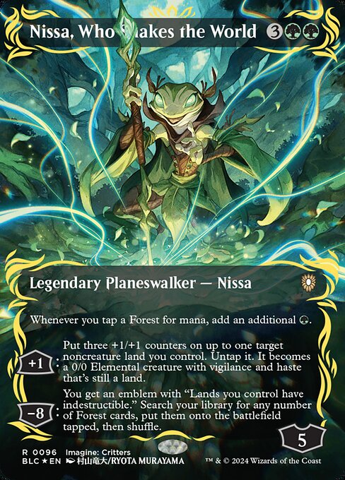 Nissa, Who Shakes the World [Borderless Raised Foil]
