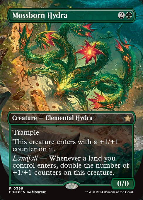 Mossborn Hydra [Borderless Mana Foil]