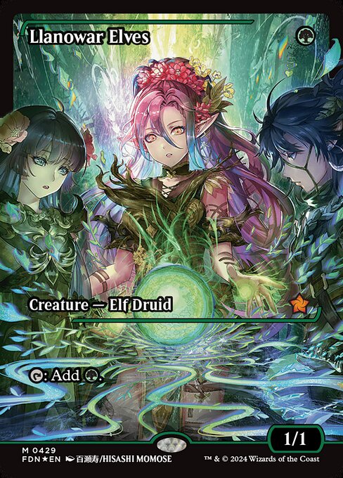 Llanowar Elves [Borderless Showcase Foil]