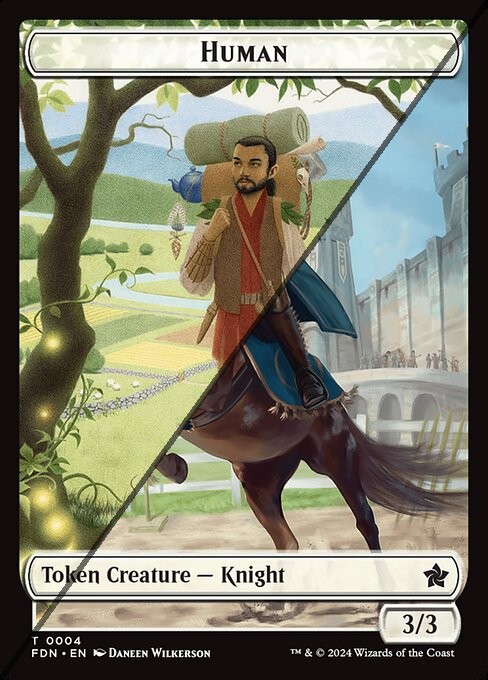 Human Token  // Knight Token TFDN  [Foil]