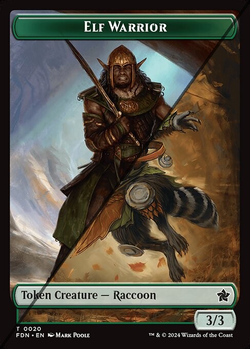 Elf Warrior Token  // Raccoon Token TFDN 