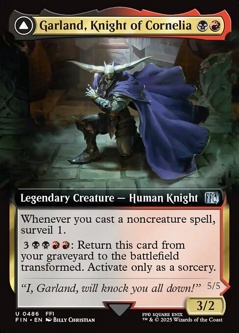 Garland, Knight of Cornelia // Chaos, the Endless [Extended Artwork Foil]