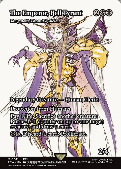 The Emperor, Hell Tyrant (Yawgmoth, Thran Physician) [Borderless Foil]