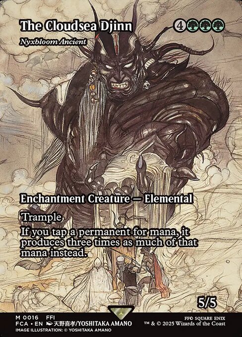 The Cloudsea Djinn (Nyxbloom Ancient) [Borderless Foil]