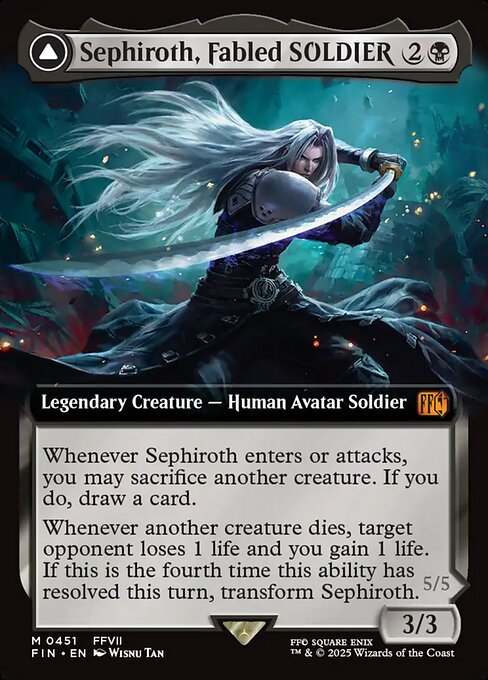 Sephiroth, Fabled SOLDIER // Sephiroth, One-Winged Angel [Extended Artwork Foil]