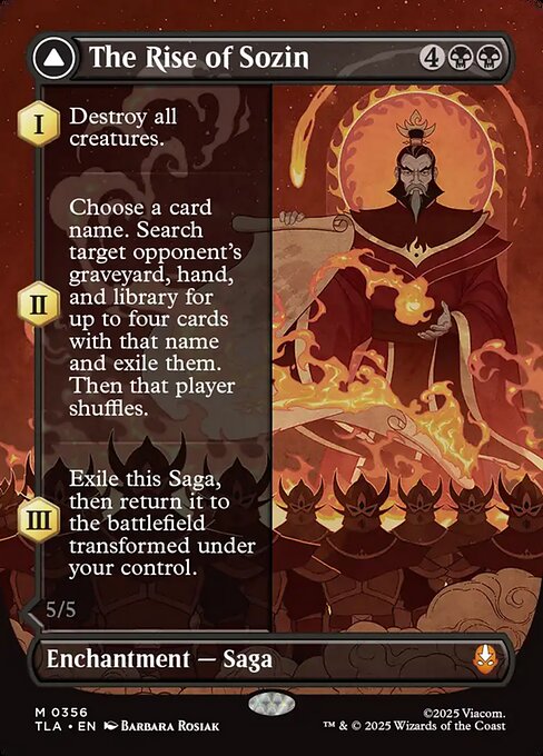 The Rise of Sozin // Fire Lord Sozin [Borderless Double-Faced Saga Foil]