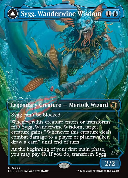 Sygg, Wanderwine Wisdom // Sygg, Wanderbrine Shield [Borderless Foil]
