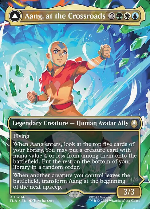 Aang, at the Crossroads // Aang, Destined Savior [Borderless Scene: Book 2 Foil]