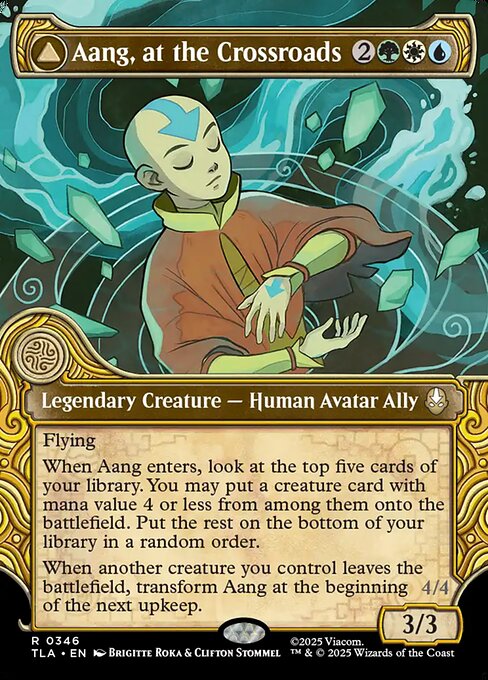 Aang, at the Crossroads // Aang, Destined Savior [Elemental Frame Foil]