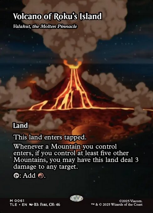 Volcano of Roku's Island (Valakut, the Molten Pinnacle) [Borderless Source Material Foil]