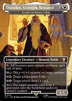 Théoden, Strength Restored (Kenrith, the Returned King) [Borderless Silver Foil]