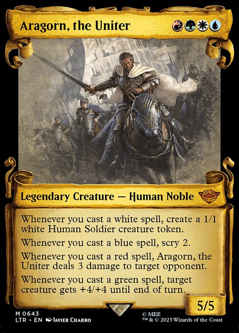 Aragorn, the Uniter [Scroll Showcase Silver Foil]