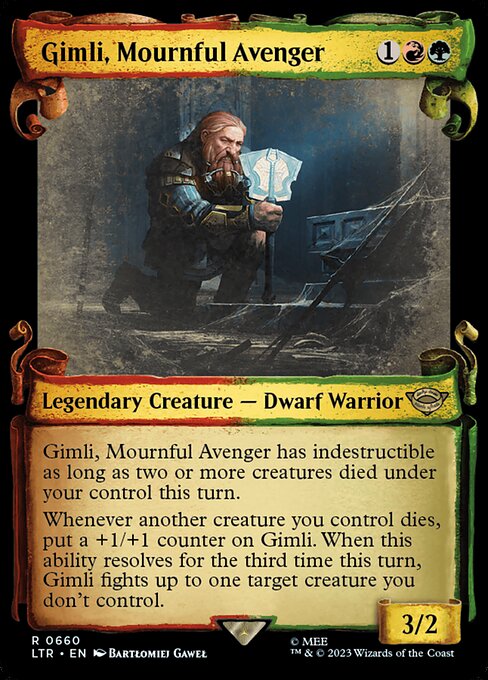 Gimli, Mournful Avenger [Scroll Showcase Silver Foil]