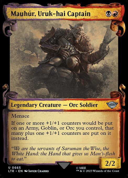Mauhúr, Uruk-hai Captain [Scroll Showcase Silver Foil]