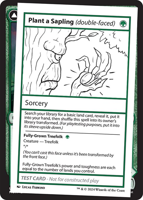 Plant a Sapling // Fully-Grown Treefolk [Playtest]