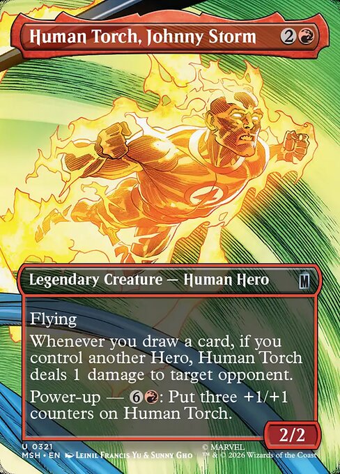 Human Torch, Johnny Storm [Borderless Scene Foil]