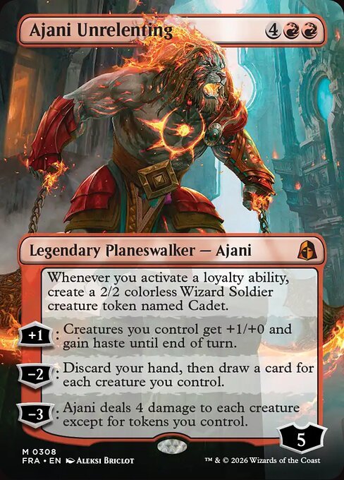 Ajani Unrelenting [Borderless Foil]