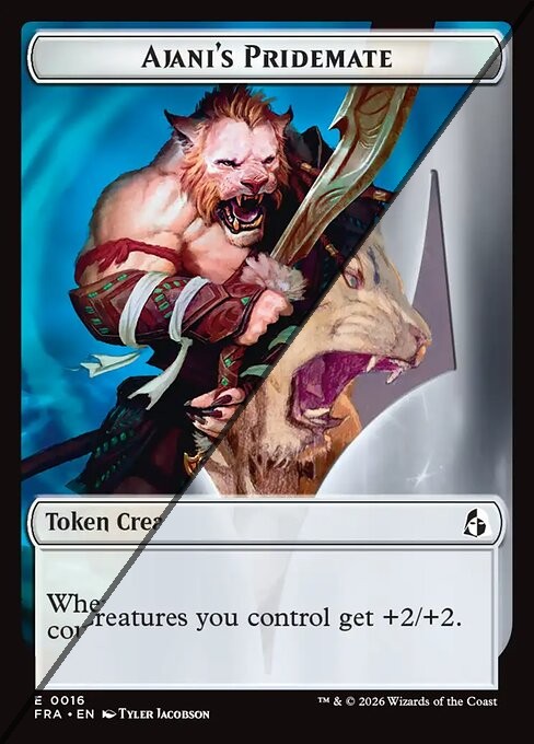 Ajani's Pridemate Token  // Ajani Resolute Emblem Token TFRA 