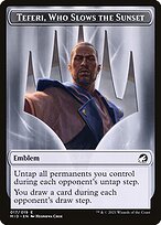 Teferi, Who Slows the Sunset Emblem Token TMID [Borderless]