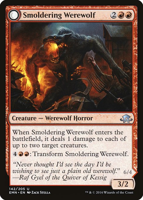 Smoldering Werewolf // Erupting Dreadwolf [Foil]
