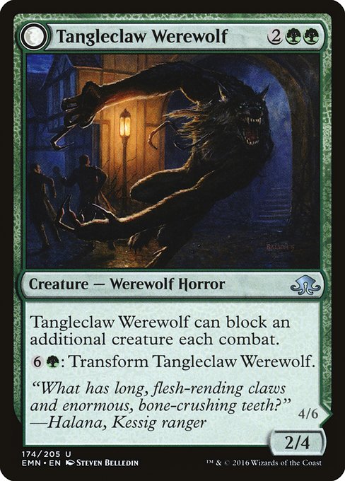 Tangleclaw Werewolf // Fibrous Entangler [Foil]