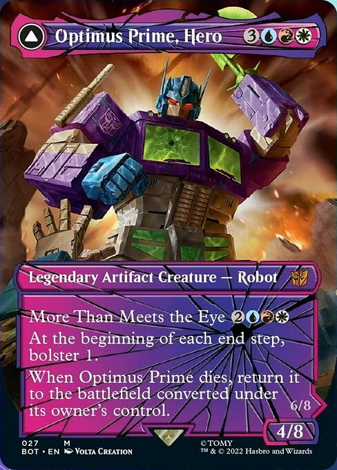 Optimus Prime, Hero // Optimus Prime, Autobot Leader [Borderless Showcase Foil]