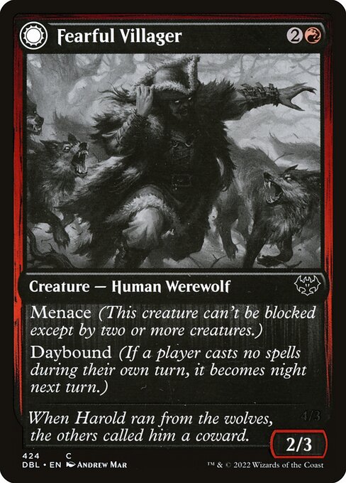Fearful Villager // Fearsome Werewolf [Foil]