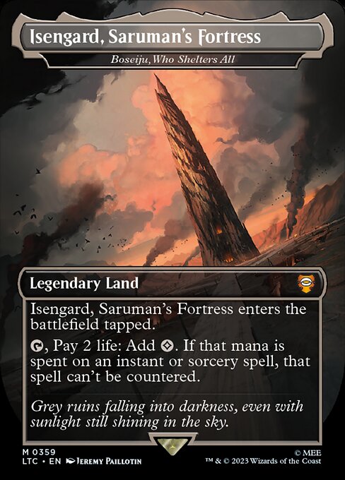 Isengard, Saruman's Fortress (Boseiju, Who Shelters All) [Borderless Foil]